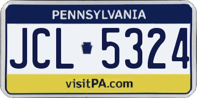 PA license plate JCL5324