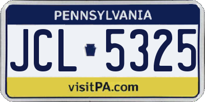 PA license plate JCL5325