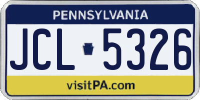 PA license plate JCL5326