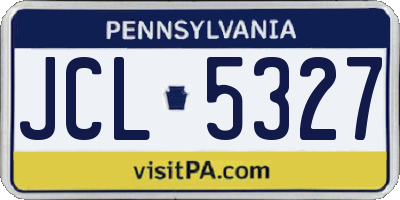 PA license plate JCL5327