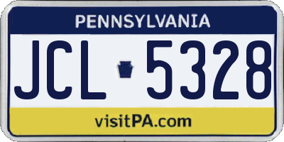 PA license plate JCL5328