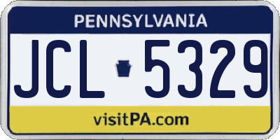 PA license plate JCL5329