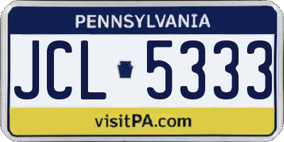 PA license plate JCL5333