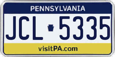 PA license plate JCL5335
