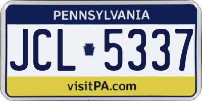 PA license plate JCL5337
