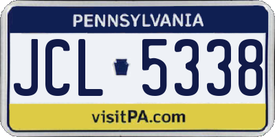 PA license plate JCL5338
