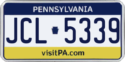 PA license plate JCL5339