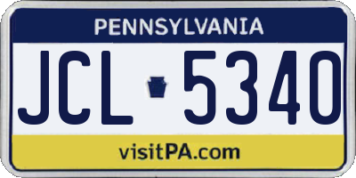 PA license plate JCL5340