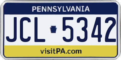 PA license plate JCL5342