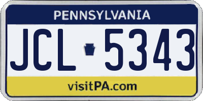 PA license plate JCL5343