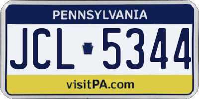 PA license plate JCL5344