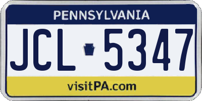 PA license plate JCL5347