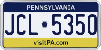 PA license plate JCL5350