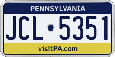 PA license plate JCL5351