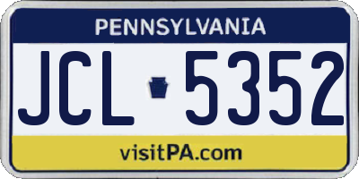 PA license plate JCL5352