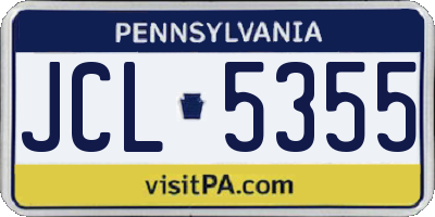 PA license plate JCL5355