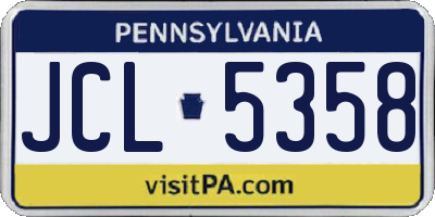 PA license plate JCL5358