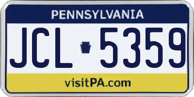 PA license plate JCL5359