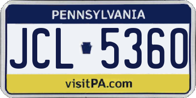 PA license plate JCL5360