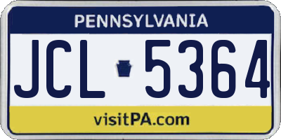 PA license plate JCL5364