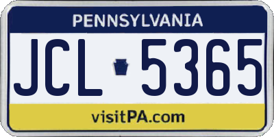 PA license plate JCL5365
