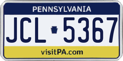 PA license plate JCL5367