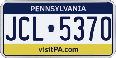 PA license plate JCL5370