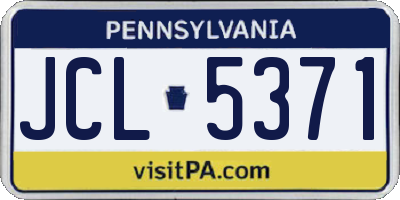 PA license plate JCL5371