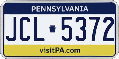 PA license plate JCL5372