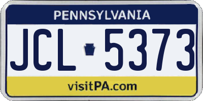 PA license plate JCL5373