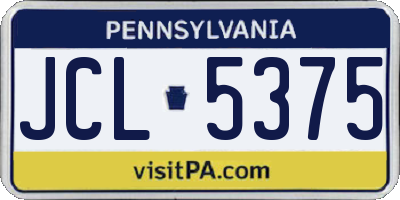 PA license plate JCL5375