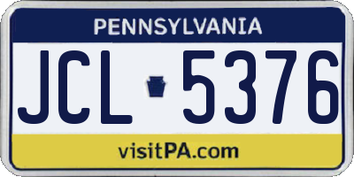 PA license plate JCL5376