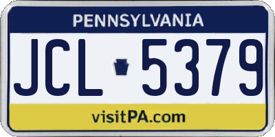 PA license plate JCL5379