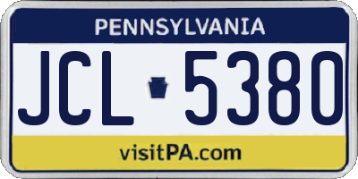 PA license plate JCL5380