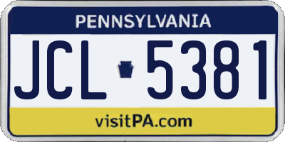 PA license plate JCL5381