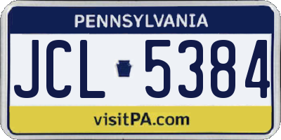 PA license plate JCL5384