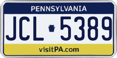 PA license plate JCL5389