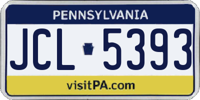 PA license plate JCL5393