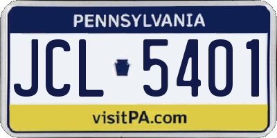 PA license plate JCL5401