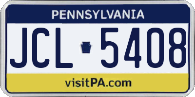 PA license plate JCL5408