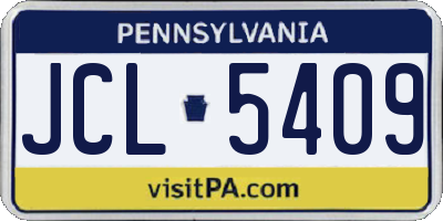 PA license plate JCL5409