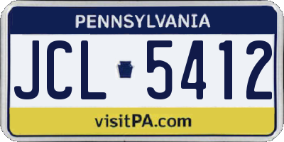 PA license plate JCL5412