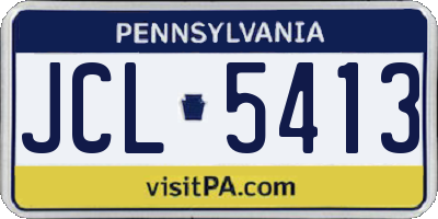 PA license plate JCL5413