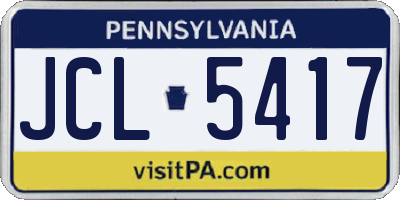 PA license plate JCL5417