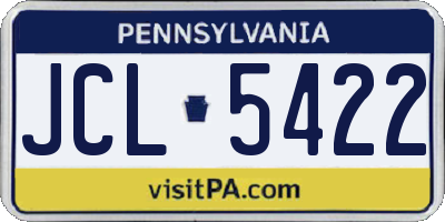 PA license plate JCL5422