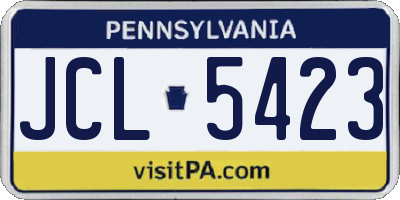 PA license plate JCL5423