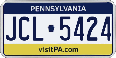 PA license plate JCL5424