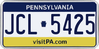 PA license plate JCL5425