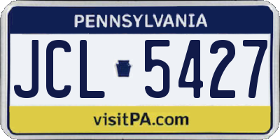 PA license plate JCL5427