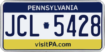 PA license plate JCL5428